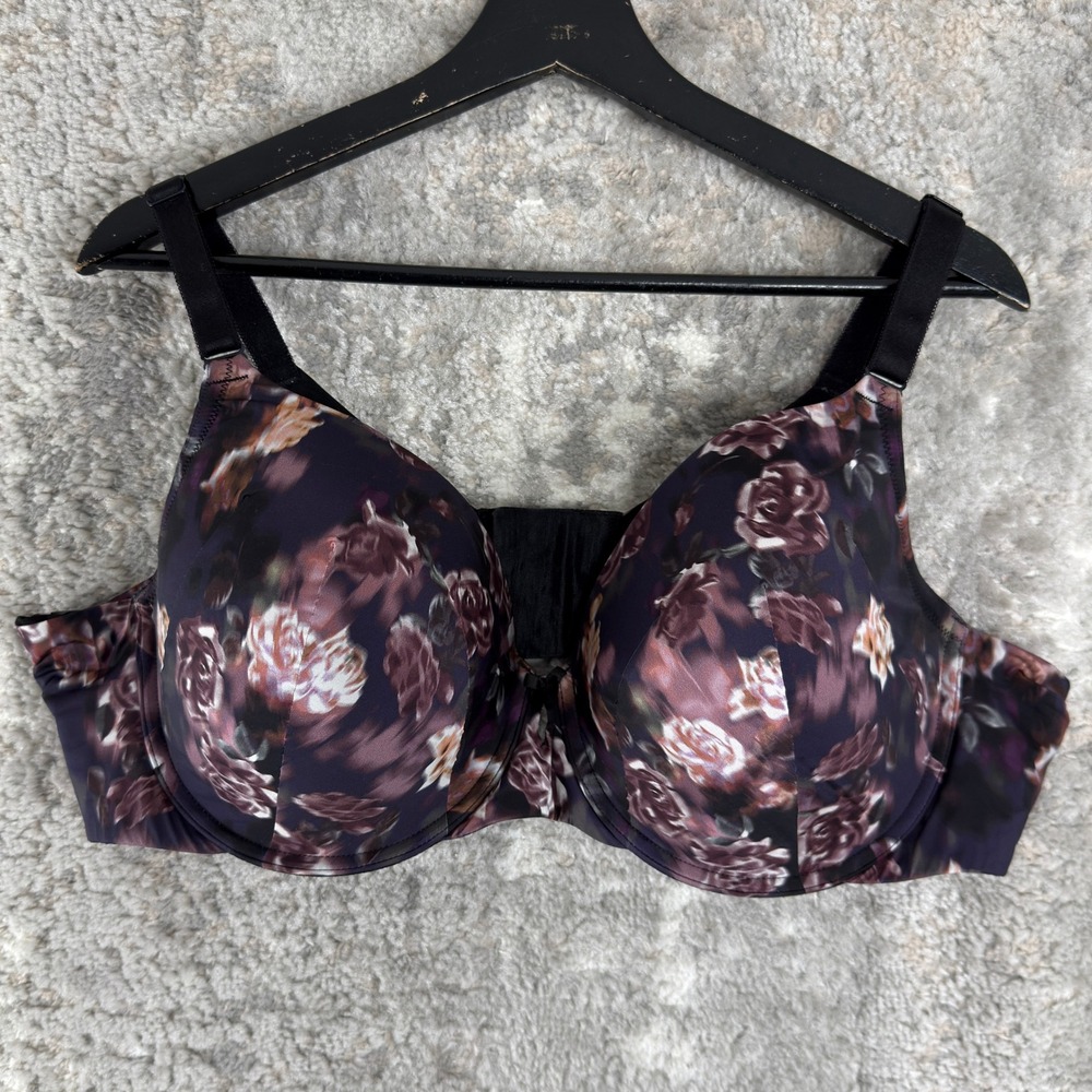 Torrid Size 46C 360 Back Smoothing Floral Underwire T-Shirt Bra Multicolor Women